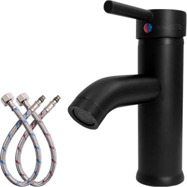 Imagem de Dona D Cor, Torneira Banheiro Preta Inox Bica Baixa Monocomando Misturador Quente Frio...