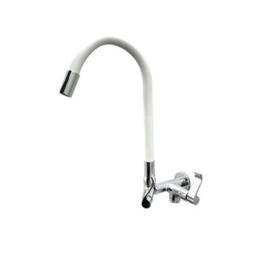 Imagem de Torneira Flexivel De Parede Com Saida Para Maquina Lavar Louça E Roupa Tubo Branco Samer Metais