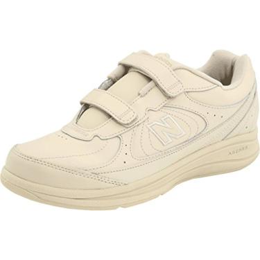 Imagem de New Balance Tênis de caminhada feminino 577 V1 com gancho e laço, Osso, 10 X-Wide