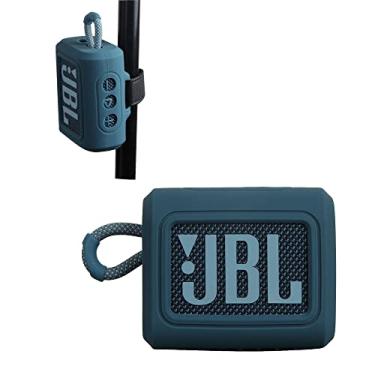 Imagem de Hermitshell Estojo de transporte de silicone para alto-falante Bluetooth portátil JBL Go 3 / JBL Go 4 (azul, capa de silicone)