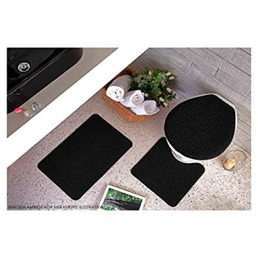 Imagem de Kit Tapete Banheiro Relevo 3 peças Oasis > PRETO > UNICA