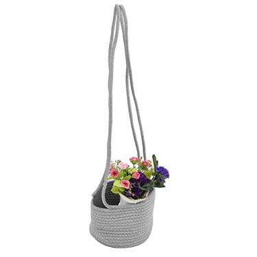 Imagem de Cesta suspensa, suporte para plantas dobrável e ajustável fácil de instalar para vegetais para suporte de plantas para cosméticos(grey)