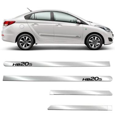 Imagem de Kit Friso Lateral Personalizado Largo Cromado Hb20S 2012 a 2023 4 Port