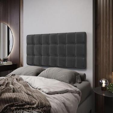 Imagem de Painel Rana 140 Veludo Aradecor, Chumbo, CASAL PADRãO