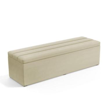 Imagem de Calçadeira Baú Ursa 140 para Cama de Casal Z-003 Sued Bege Aradecor, B