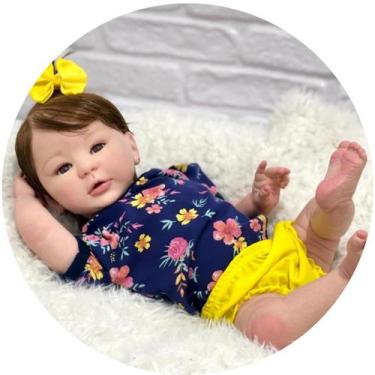Imagem de Bebê Reborn Menina  Inteira Vinil Silicone Banho - Mundo Azul E Rosa