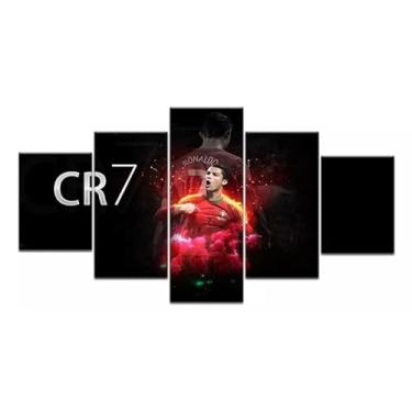 Imagem de Kit quadro decorativo 5 peças 95x60cm Cristiano Ronaldo