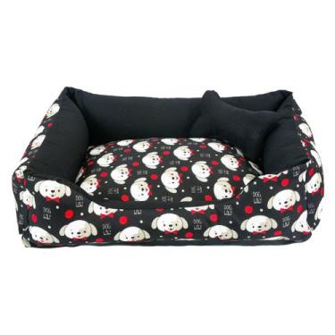 Imagem de Cama para Cachorro ou Gato Tamanho Médio 60x55cm + Ossinho Cachorro Pr