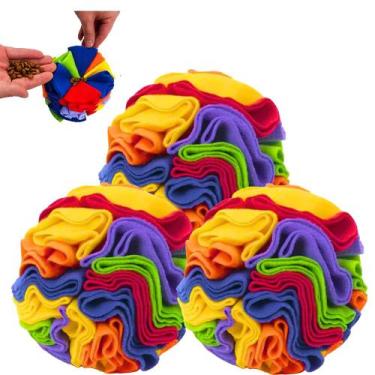 Imagem de Kit 3 Brinquedo Bola de Fuçar para Cachorro Esconder Petisco Interativ