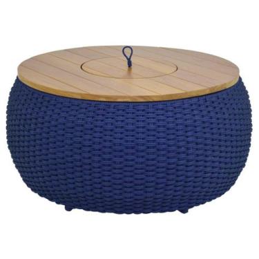 Imagem de Mesa de Centro Corda Naútica Tampo Madeira com Champanheira - Nossa Ka