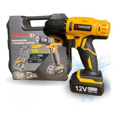 Imagem de Parafusadeira furadeira a bateria yamasaki 12v