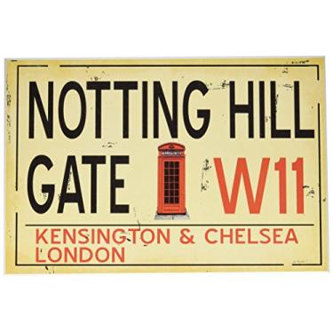 Imagem de Placa de parede retangular Stupell Home Décor Notting Hill W11 Londres, 25 x 1,2 x 38 cm, feita com orgulho nos EUA