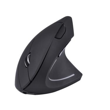 Imagem de Mouse sem Fio Recarregavel 2.4 GHZ Vertical Ergonomico Ortopedico Power FIT Preto USB - PM300