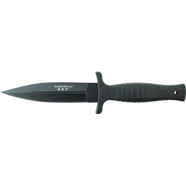 Imagem de Smith & Wesson Faca SWHRT9BF de 23 cm de alto carbono SS com lâmina de borda falsa de 12,9 cm e cabo TPE para atividades ao ar livre, tático, sobrevivência e EDC