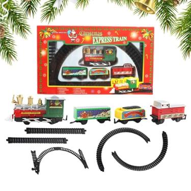 Imagem de Conjunto de trem infantil, conjunto de trem elétrico,Trens infantis de Natal com trilhos - Conjuntos de trem sob a árvore de Natal, modelo de trem, decorações de Natal internas para crianças, meninos