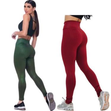 Imagem de Kit 2 Calças Legging Feminina 3 D fitness levanta Empina Bumbum -Cintu