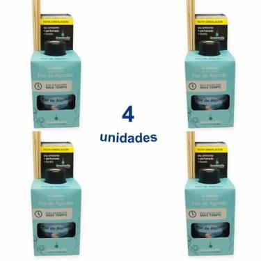 Imagem de Kit 4 Aromatizador Ambiente de Flor de Algodão 280ml Difusor Vareta Se