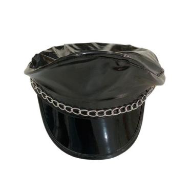 Imagem de Chapéu Quepe Boina Preto Policial Fantasia Carnaval - Golden Moon