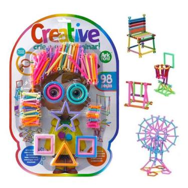 Imagem de Brinquedo Educativo Montar Formas Blocos Educativo 98 Pçs - Ark Toys, 