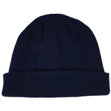 Imagem de Gorro Touca Lenhador Marinheiro Canelada Adulto Unissex Azul Marinho -