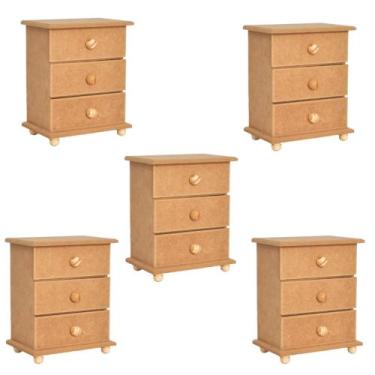 Imagem de Kit 5 mini cômoda 3 gavetas porta jóias objetos brincos anéis biju - D