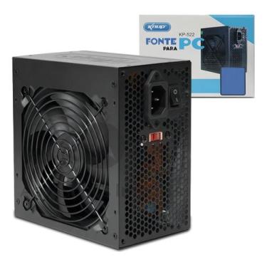 Imagem de Fonte Atx 500w Reais 20+4p Super Silenciosa Para Pc Bivolt - Knup, Pre
