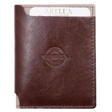 Imagem de Carteira de Couro Artlux porte Pequeno Slim 965, Cafe