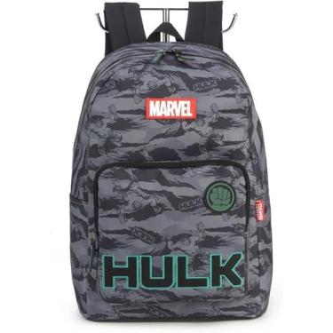 Imagem de Mochila Escolar de Costas Camuflada Hulk Luxcel Cinza
