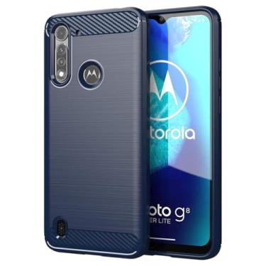 Imagem de Vavies Capa para Moto G8 Power Lite/para Motorola G8 Power Lite XT2055-2 Capa de fibra de carbono fina e macia TPU com absorção de choque, proteção à prova de choque para Motorola Moto G8 Power Lite