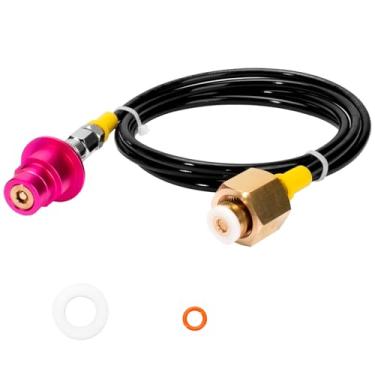 Imagem de GYPNS Adaptador de máquina de refrigerante com mangueira de conector rápido, cilindro de fluxo de co2 de refrigerante cga320 recarga rosqueada adequada para soda terra/art/gaia/duo/aqua fizz