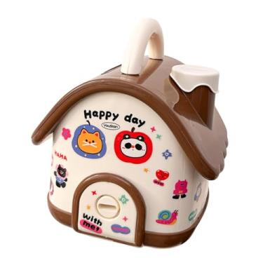 Imagem de Almencla Cofrinho em formato de casa, fofo, banco de dinheiro, decoração decorativa para casa, coleção, caixa de dinheiro, desenho animado para crianças, Marrom