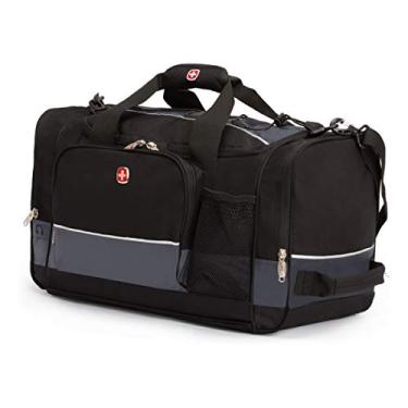 Imagem de SwissGear Bolsas de viagem para adultos unissex, Cinza/preto, 20 Inch, Bolsas Duffle para Viagem