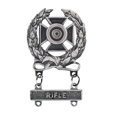 Imagem de Emblema de qualificação de armas de especialista do exército com acessório de rifle, 2, óxido de prata, Sem Pedra Preciosa