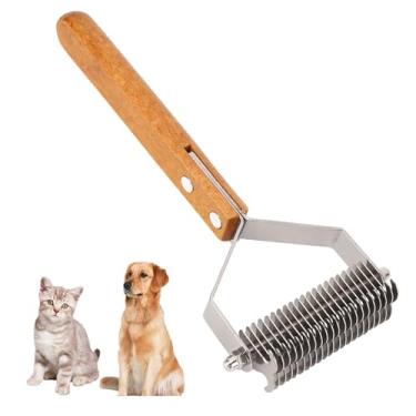 Imagem de Escova de Desmatagem para Animais de Estimação, Aço Inoxidável, Dupla Face, Desmancha, Escova para Escovar Animais de Estimação, Ferramenta de Derramamento de Cães para Animais (L)