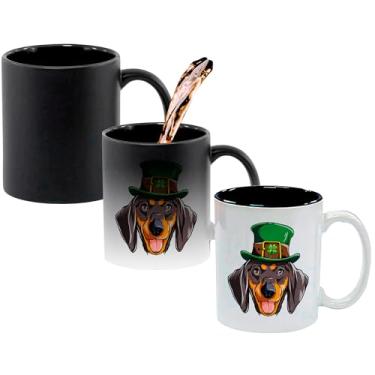 Imagem de Caneca Mágica Porcelana Interna Preta Dachshund PATRICKS DAY CACHORRO LINDO