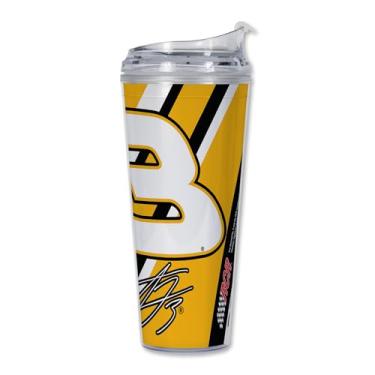 Imagem de Rico Industries Copo de acrílico NASCAR Racing Austin Dillon 680 g com tampa articulada, copo de parede dupla oficialmente licenciado com canudo