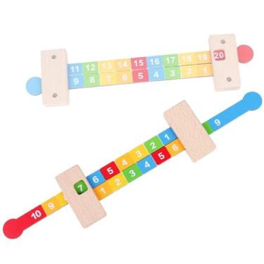 Imagem de EUKVYQPX Régua digital adder das crianças Montessori, Fita Métrica de Linha de Número Inteiro Positivo e Negativo,20