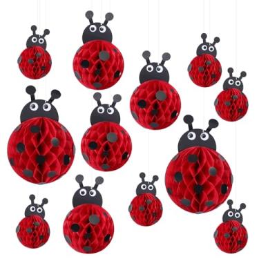 Imagem de Amyhill 12 Pcs Large Ladybug Birthday Party Decorations Hanging 3D Ladybug Honeycomb Centerpieces Table Toppers Decoration for Birthday Baby Shower Party Supplies