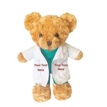 Imagem de Ursinho de pelúcia de pelúcia Doctor Nurse personalizado de 23 cm