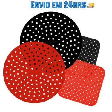 Imagem de Forma Silicone Air Fryer Reutilizável Cesta Flexível Esteira Para Frit
