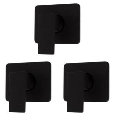 Imagem de Kit C/3 Acabamentos Registro Mono Comando Base Docol Preto - Montelar 