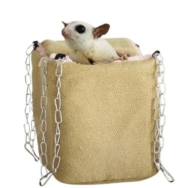 Imagem de Hamster gaiola de algodão cama suspensa para hamster refúgio planador de açúcar cama de hamster delicada cama de inverno ninho de porquinho da índia gaiola de rede rede de hamster ninho de pássaro