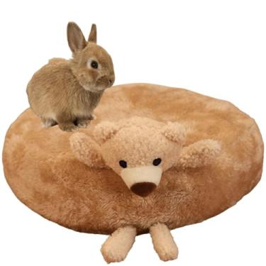 Imagem de Cama de coelho, esconderijo de coelho, grande, macio e confortável, tapete de cama aconchegante para gaiola de esconderijo quente para porquinho-da-índia (urso, grande)