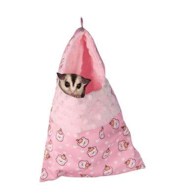 Imagem de Copfeu Saco de dormir quente para hamster, cama de porco-espinho para rato, porquinho-da-índia, furão, esquilo, pequeno animal de estimação, cama para gaiola (rosa)