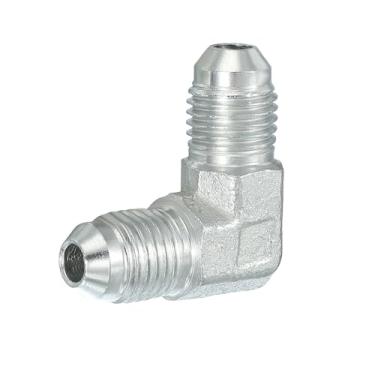 Imagem de PATIKIL Conectores hexagonais redutores adaptador de tubo 7/40.6 cm macho 37° Flare JIC x 7/40.6 cm BSPT macho 90°, adaptador de bocal redutor de encaixe de tubulação, encaixe hidráulico de aço