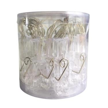 Imagem de 4 Varal Led 2mt 10 Foto Fio Fita Luz Cordão Pregador Decoração