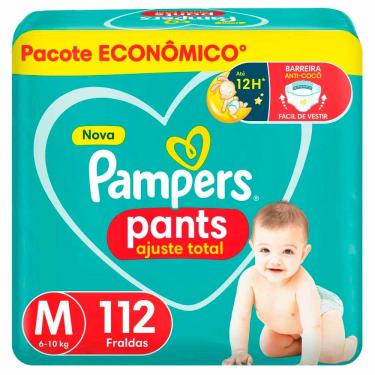 Imagem de Fralda Pampers Pants Ajuste Total tamanho M com 112 Unidades Descartáveis