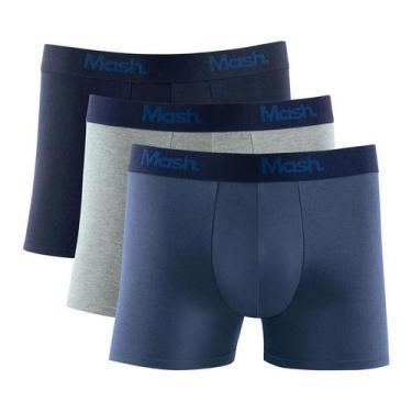 Imagem de Kit 3 cuecas boxer cotton Mash Ref.: 110.16, Marinho, Mescla, Jeans, A