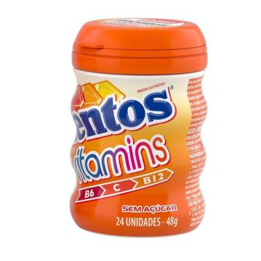 Imagem de Chiclete Mentos Gum Vitaminis Citrus 48g Embalagem com 6 Unidades