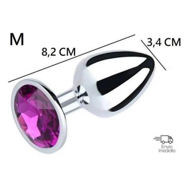 Imagem de Plug Anal M em Aço Inoxidável Pedra colorida - Sexy Import